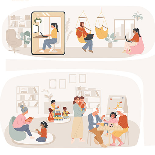 A group of people playing a game.