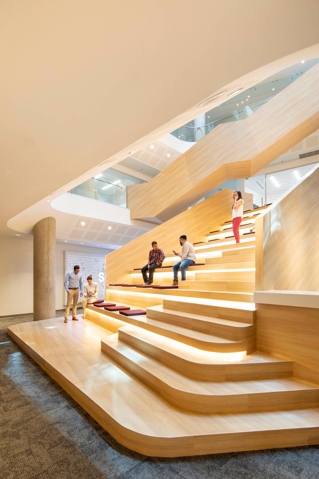 People sitting on the stairs.