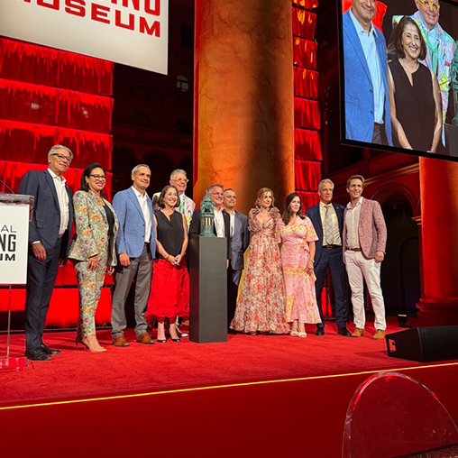 Gensler board accepting the 2025 National Building Museum Honor Award on stage