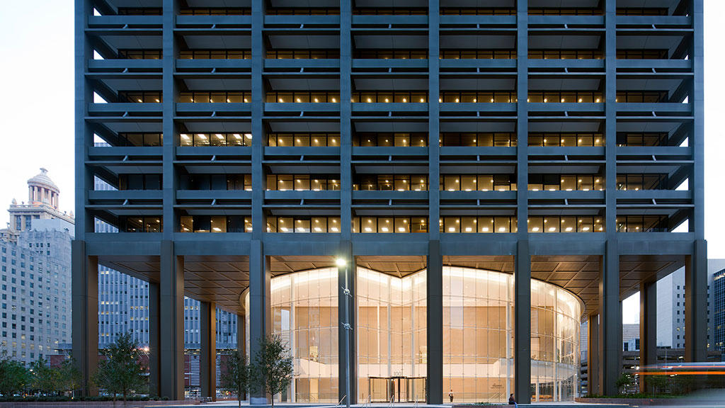 A building with many windows.