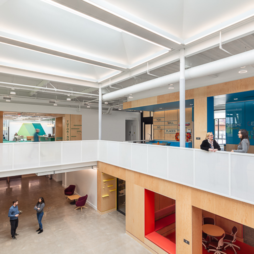 Western Oregon University Student Success Center interior from 2nd floor