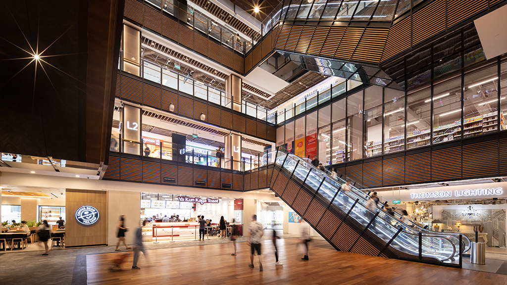 Shaw Plaza with escalators