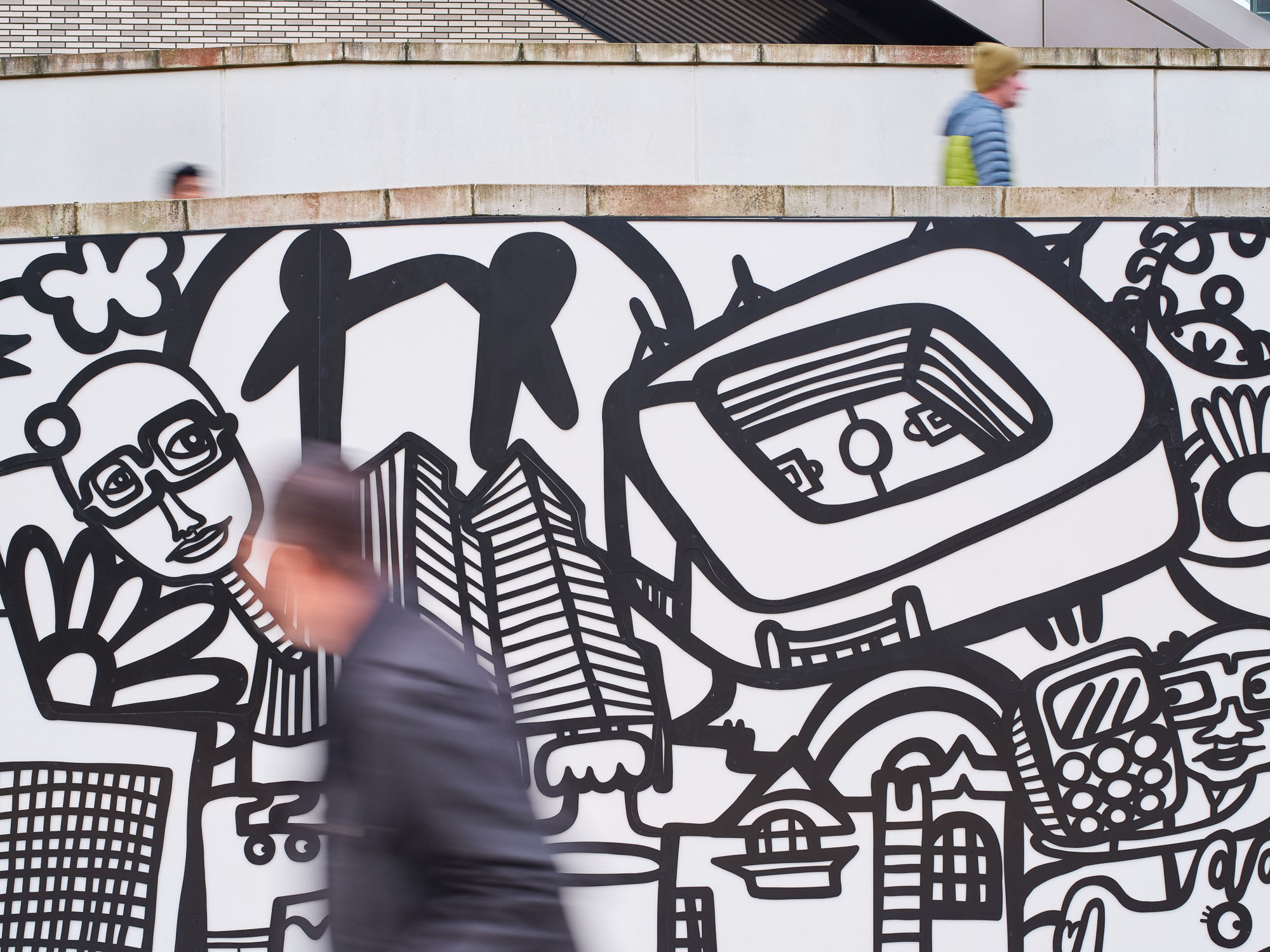 ONE Station Hill black and white outdoor mural