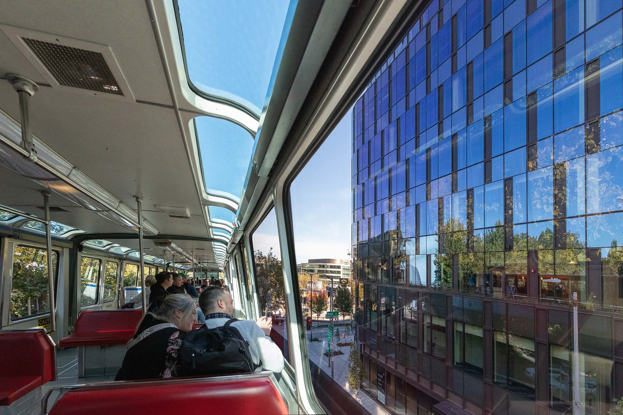 People on a bus.