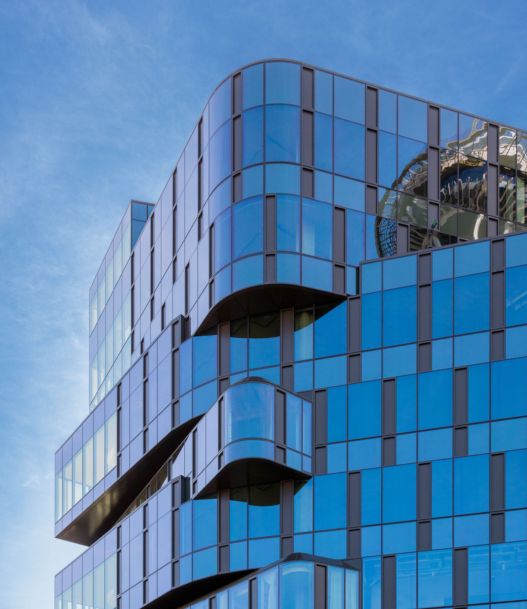A low angle view of a building.