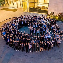 A large group of people posing for a photo.