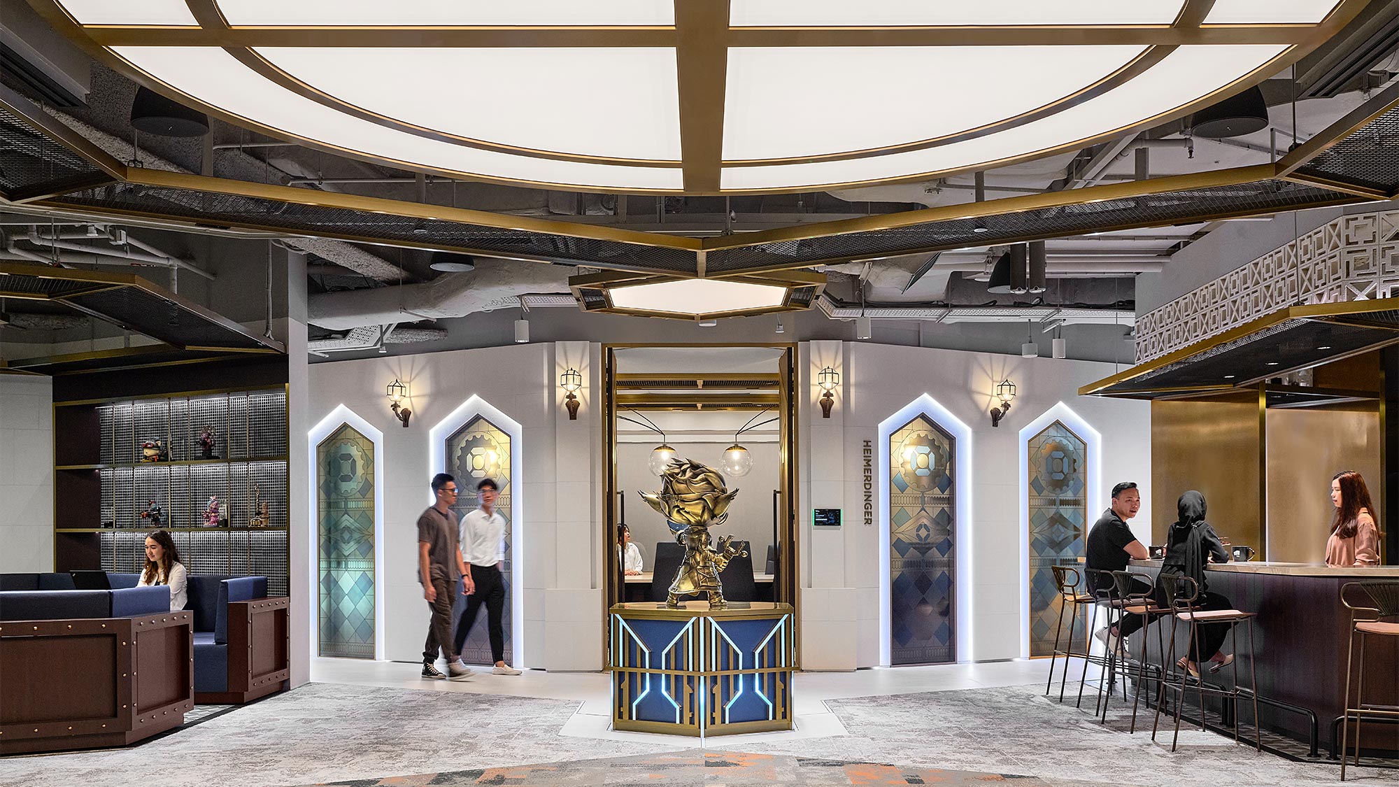 A group of people in a room.