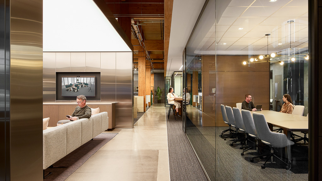 Officeworks Showroom Nashville lounge space and meeting room