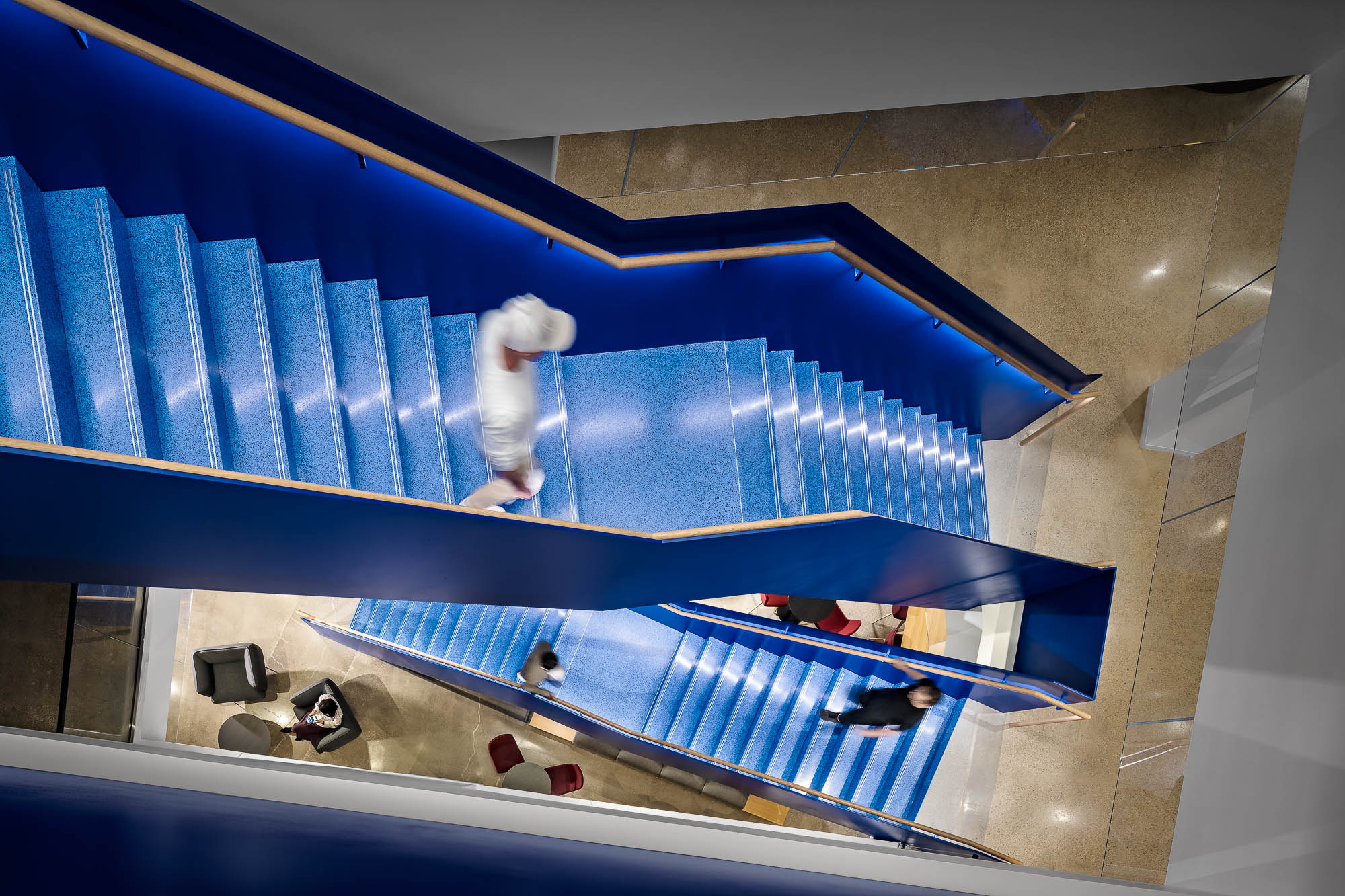 IBM Flagship Office at One Madison Avenue blue staircase from above