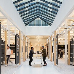People in a building.